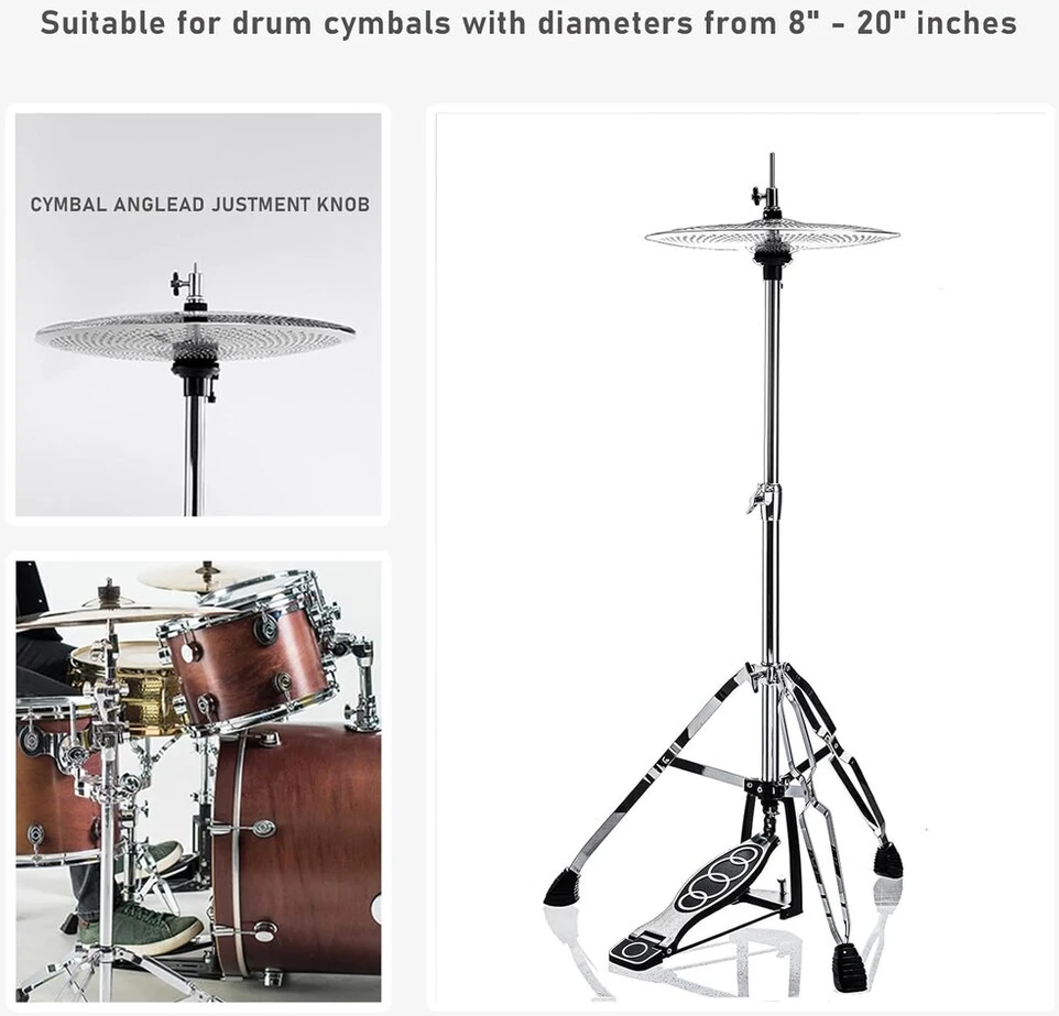 Reguliuojamo aukščio "hi-hat" stovas su triguba atrama