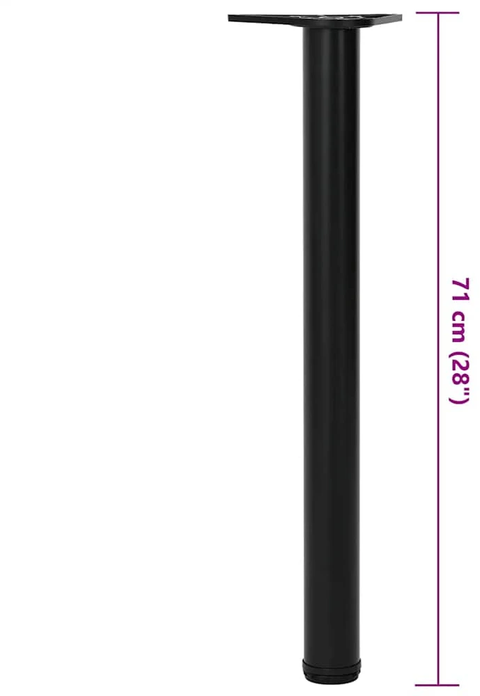 Reguliuojamo aukščio stalo kojos, 4vnt., juodos spalvos, 710mm