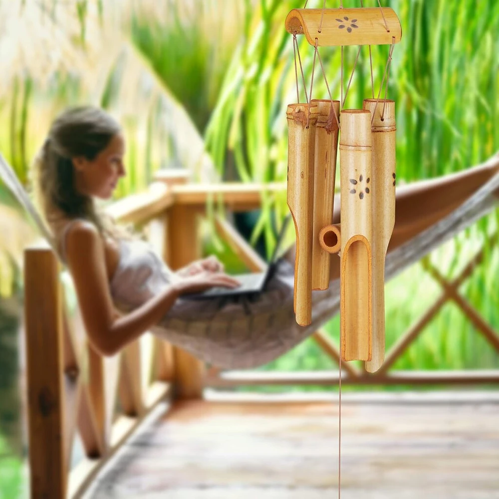 Relaxdays Bambukinis Vėjo Varpelis, 73 cm, Natūralus