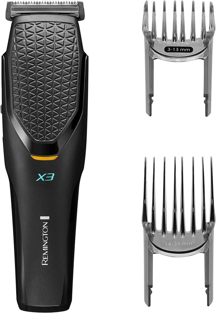 Remington Professional X3 plaukų kirpimo mašinėlė (2 reguliuojamos šukos 3-24 mm, japoniški nerūdijančio plieno peiliukai, maitinimas iš tinklo/baterijos) plaukų kirpimo mašinėlė, Power X Series Hc3000