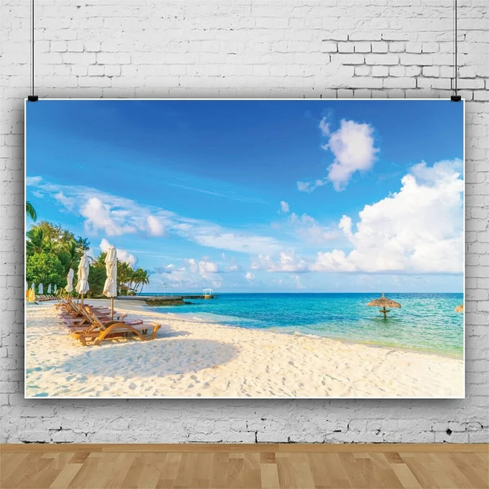 Renaiss 2.5 x 1.8 m havajų vasaros pakrantės fonas tropinė pakrantė jūros paplūdimys palmės fotografijos fonas vaikams suaugusiems kelionių atostogų vakarėlio dekoravimas youtube filmavimo fotostudijos rekvizitai
