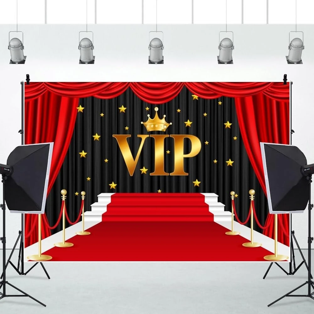 Renaiss 2.7 x 1.8 m vip raudono kilimo fono plėvelės renginio žvaigždžių fotografijos fonas gimtadienio išleistuvių vakarėlio dekoracija portretinis kadras foto studijos rekvizitai vinilas