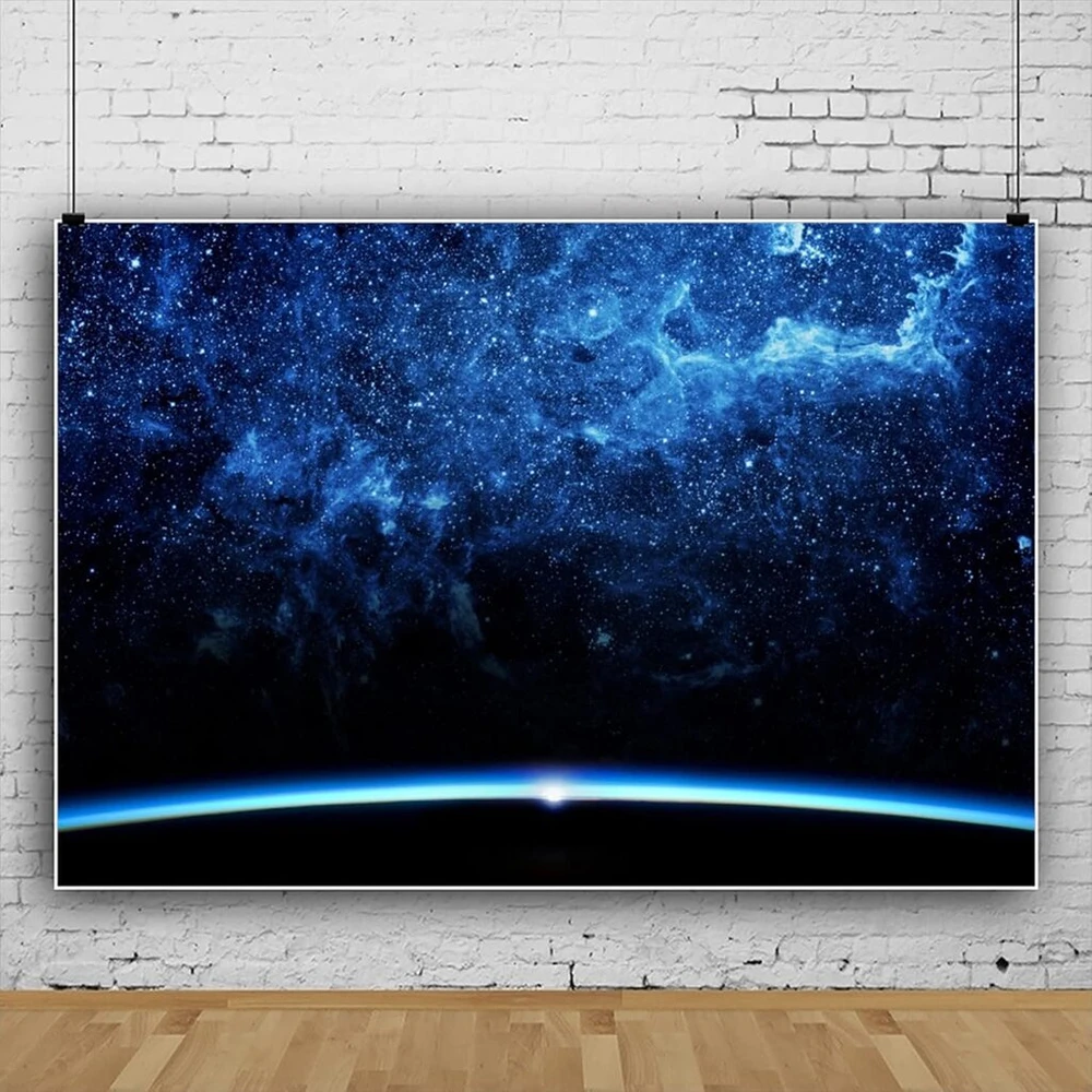 Renaiss 4.5 x 3 m Visatos erdvės tema fotografijos fonas - žvaigždėtas dangus berniukų gimtadienio vakarėlio reklamjuostei „youtube“ - vaiko suaugusiojo portreto tapetų nuotraukų studijos rekvizitai