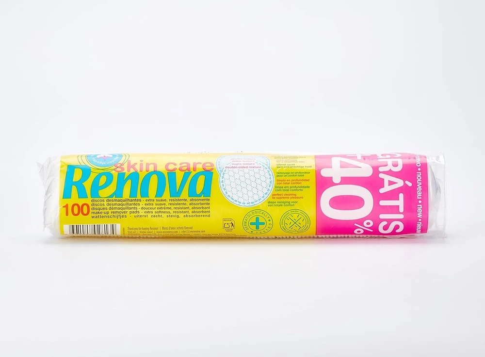 Renova vatos diskeliai, 100 vnt. | itin minkšti, tvirti ir gerai sugeriantys | standartinio dydžio