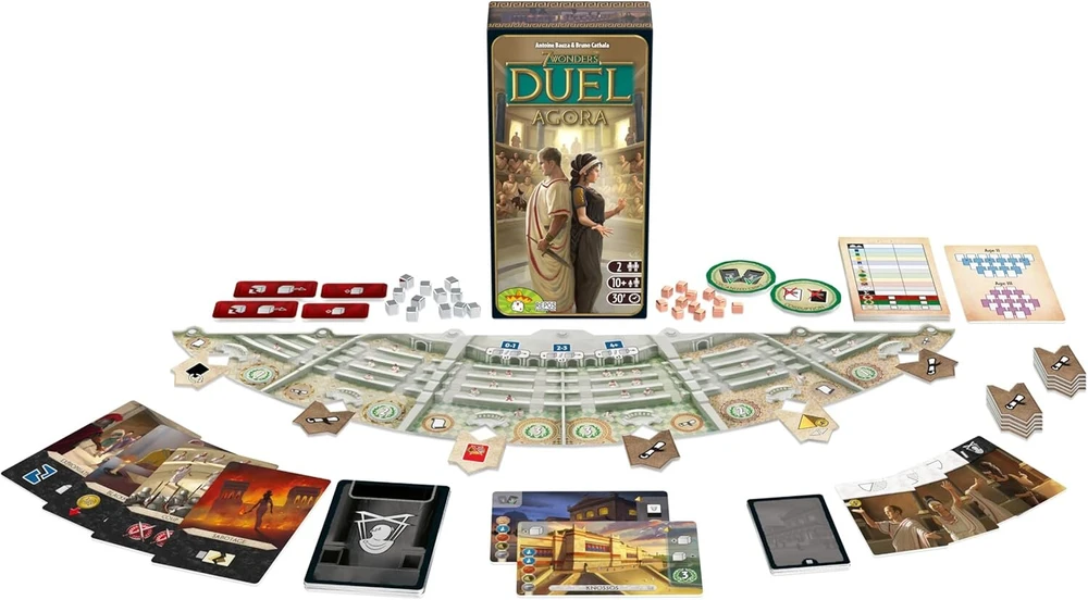 Repos Production, 7 Wonders Duel: Agora Expansion, stalo žaidimas, nuo 10 metų, 2 žaidėjai, 30 minučių žaidimo trukmė