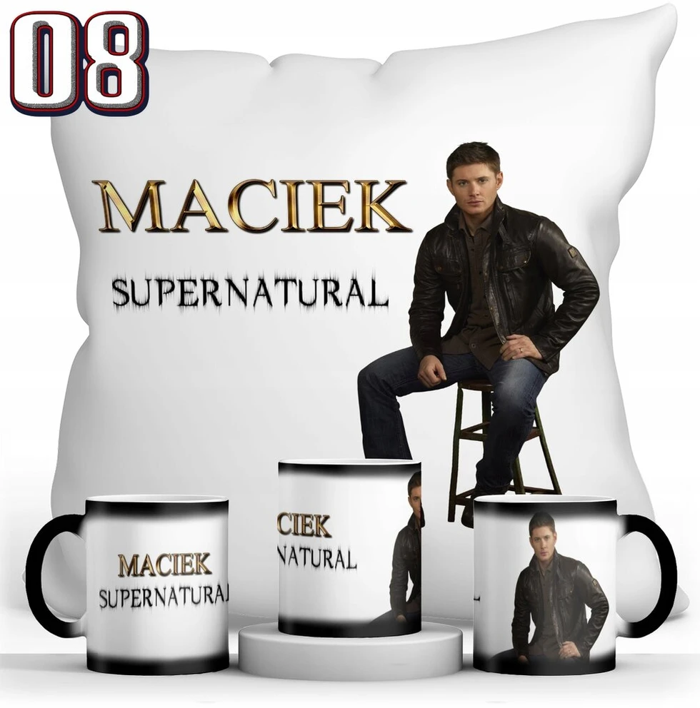 Resolid supernatural rinkinys magiškas puodelis + pagalvė + vardas