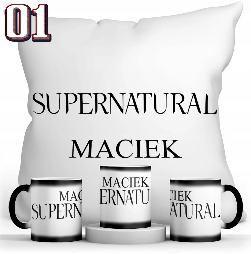 Resolid supernatural rinkinys magiškas puodelis + pagalvė + vardas