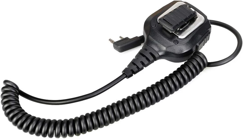 Retevis 2 kontaktų radijo garsiakalbio mikrofonas Ip54 atsparus vandeniui, suderinamas su Rt24 Rt27 Rt21 Rt81 Rt1 Rt3s Rt622 Baofeng Uv-5r Bf-88e Bf-888s Kenwood racijomis (1 vnt.)