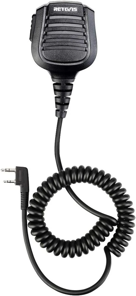Retevis 2 kontaktų radijo garsiakalbio mikrofonas Ip54 atsparus vandeniui, suderinamas su Rt24 Rt27 Rt21 Rt81 Rt1 Rt3s Rt622 Baofeng Uv-5r Bf-88e Bf-888s Kenwood racijomis (1 vnt.)