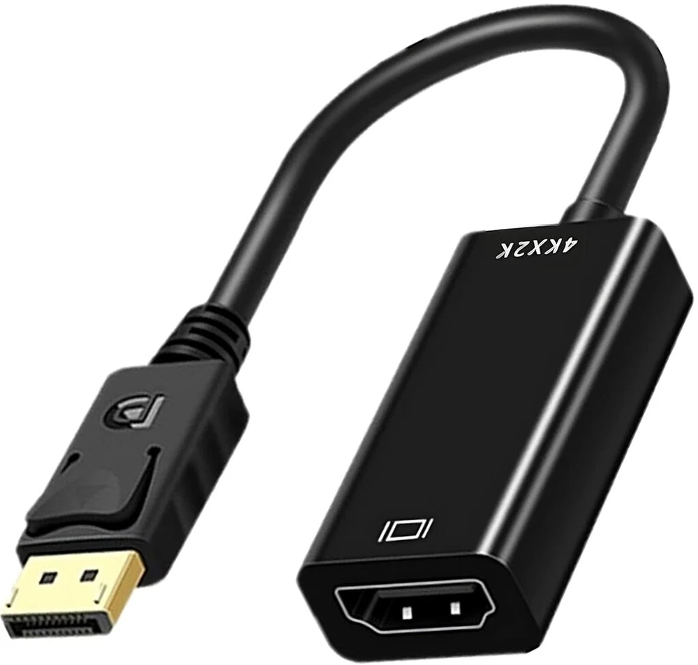 Retoo Displayport į Hdmi adapteris mini display port į hdmi konverterio adapteris į hdmi female suderinamas su hdtv monitoriumi projektoriumi staliniu kompiuteriu surface minidisplayport thunderbolt 25.5cm juodas