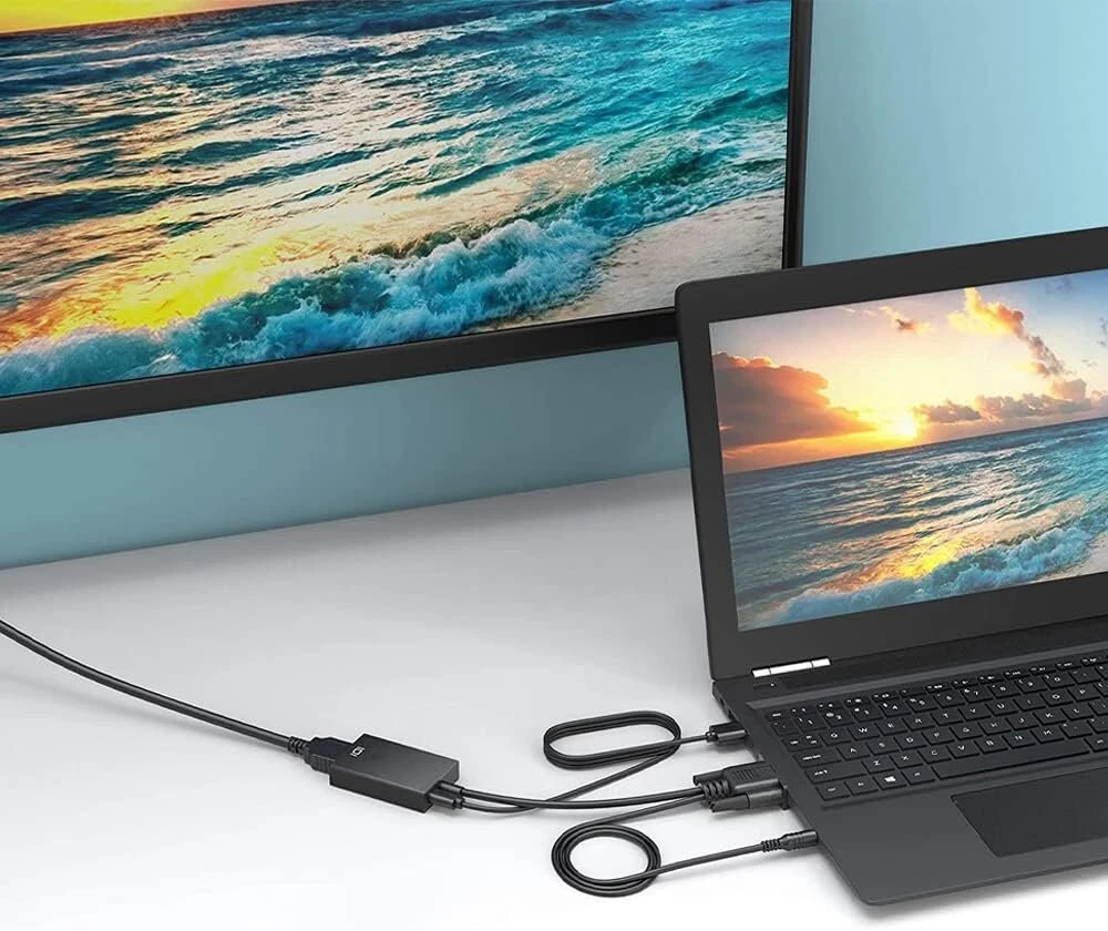 Retoo Vga į Hdmi kabelis, Vga į Hdmi su garso adapteriu ir Usb įkrovimo laidu, 1080p 60hz, jungtis iš tėviškos į moterišką, konverteris iš seno kompiuterio į televizorių/monitorių su Hdmi, konverteris su garsu monitoriaus projektoriui