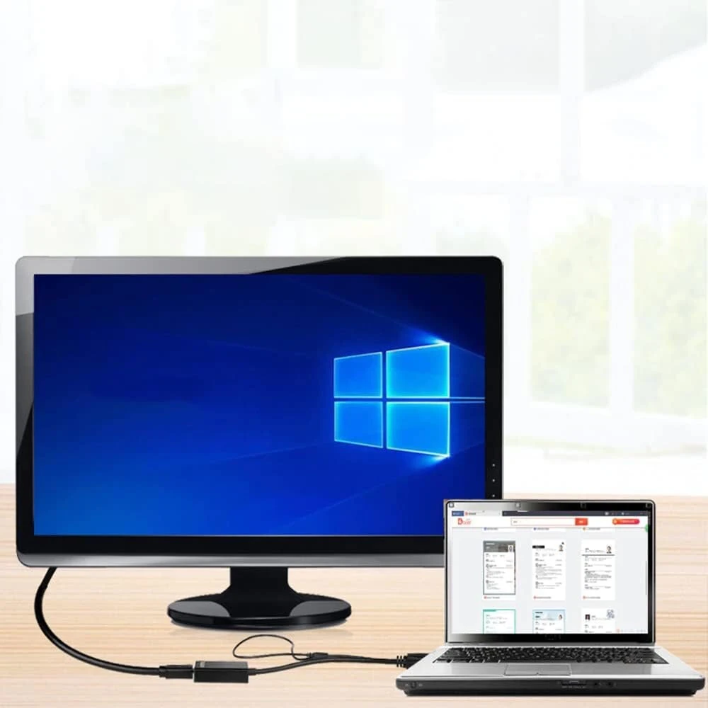 Retoo Vga į Hdmi kabelis, Vga į Hdmi su garso adapteriu ir Usb įkrovimo laidu, 1080p 60hz, jungtis iš tėviškos į moterišką, konverteris iš seno kompiuterio į televizorių/monitorių su Hdmi, konverteris su garsu monitoriaus projektoriui