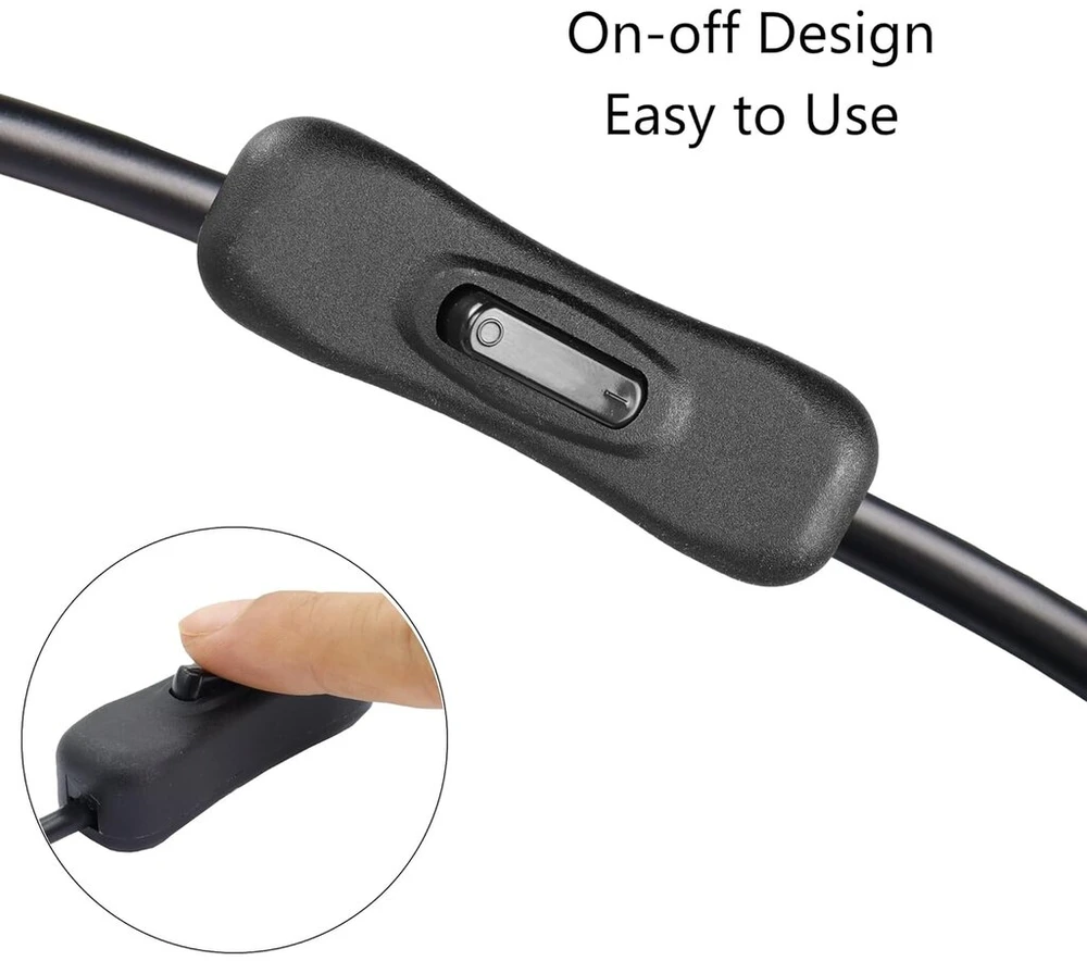 Riieyoca Rj45 Cat5e eterneto pataisos kabelis su įjungimo/išjungimo jungikliu Rj45 nuo vyriško iki moteriško didelės spartos interneto tinklo Lan kabelis su izoliatoriaus jungikliu, skirtas Cat5e/cat5, juodas (50 cm/1,6 pėdos)