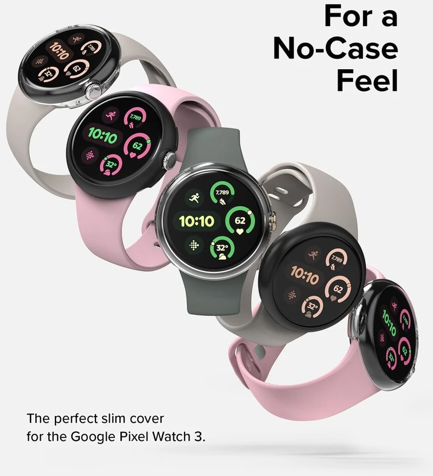 Ringke Slim dėklas Google Pixel Watch 3 41mm (2 vnt.) - Skaidrus ir Matinis Juodas