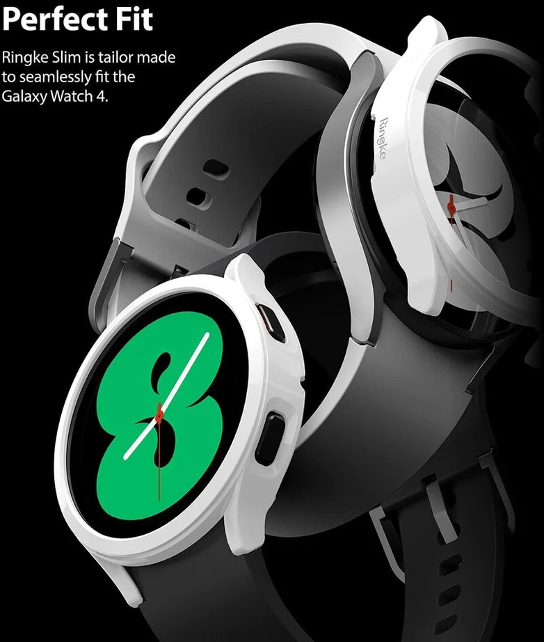 Ringke Slim dėklas, suderinamas su Galaxy Watch 4 40 mm - skaidrus ir baltas [2 vnt.]