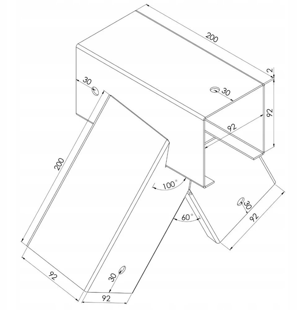 RINKINYS jungtys 90x90 + spaustuvai | 100 laipsnių