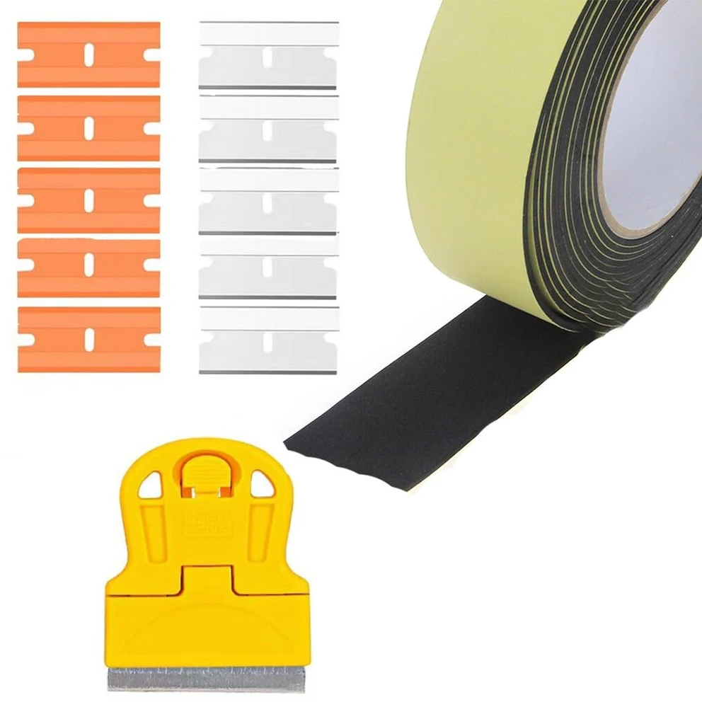 Ritininis 5 m sandarinimo juosta kaitlentei su mažu grandikliu, 8 mm x 2 mm sandarinimo juosta kaitlentės durelių langui, lipni guminė sandarinimo juosta apsaugai nuo susidūrimo, montavimo juosta keraminiam kaitlentei