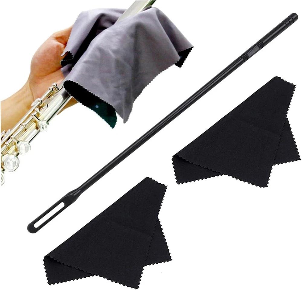 Ritoeasysports fleitos valymo rinkinys, plastikinis fleitos valymo pagaliukas, audinio valymo servetėlių priežiūros rinkinys fleitoms ir piccolo fleitoms medinių pučiamųjų instrumentų valymui ir priežiūrai