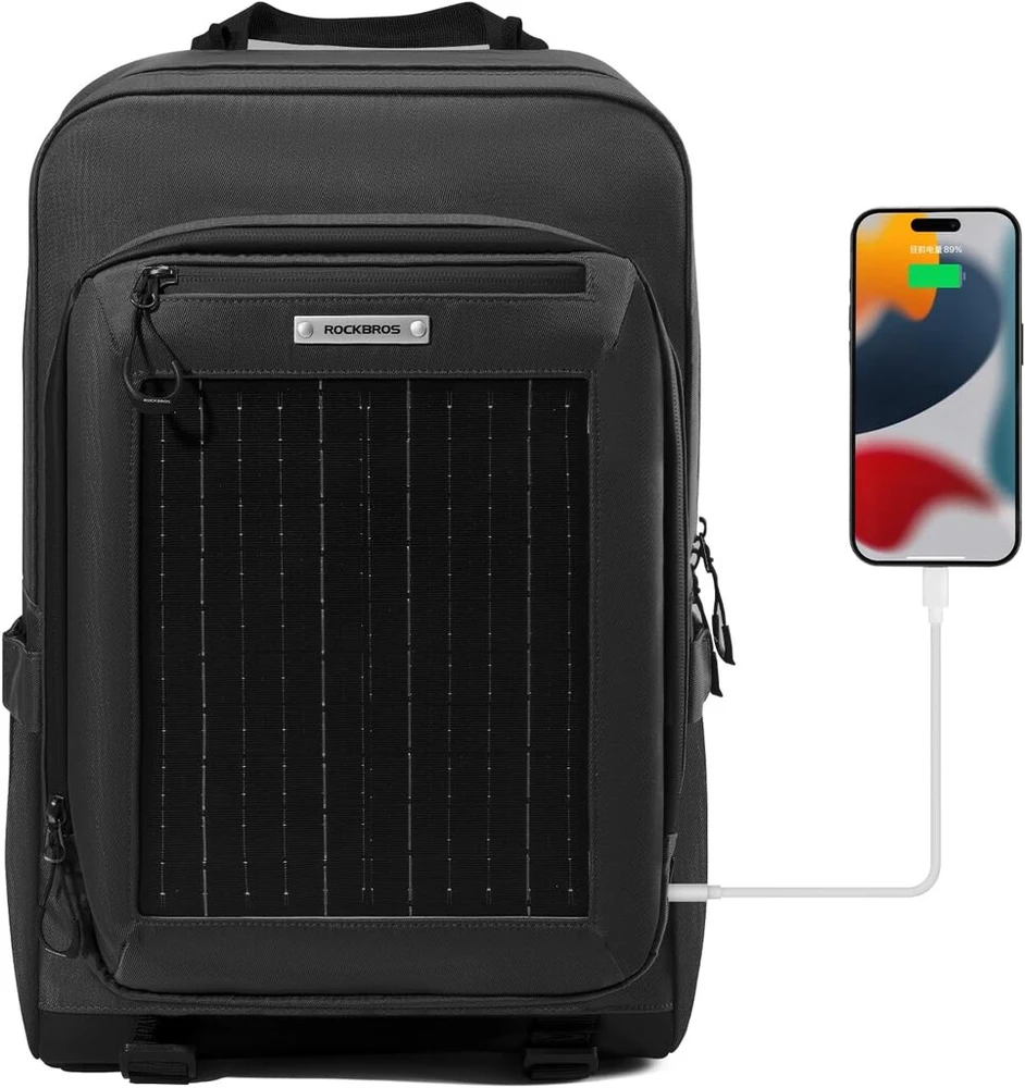 Rockbros Saulės Įkrovimo Kuprinė 20l su 14w Panelė, Usb