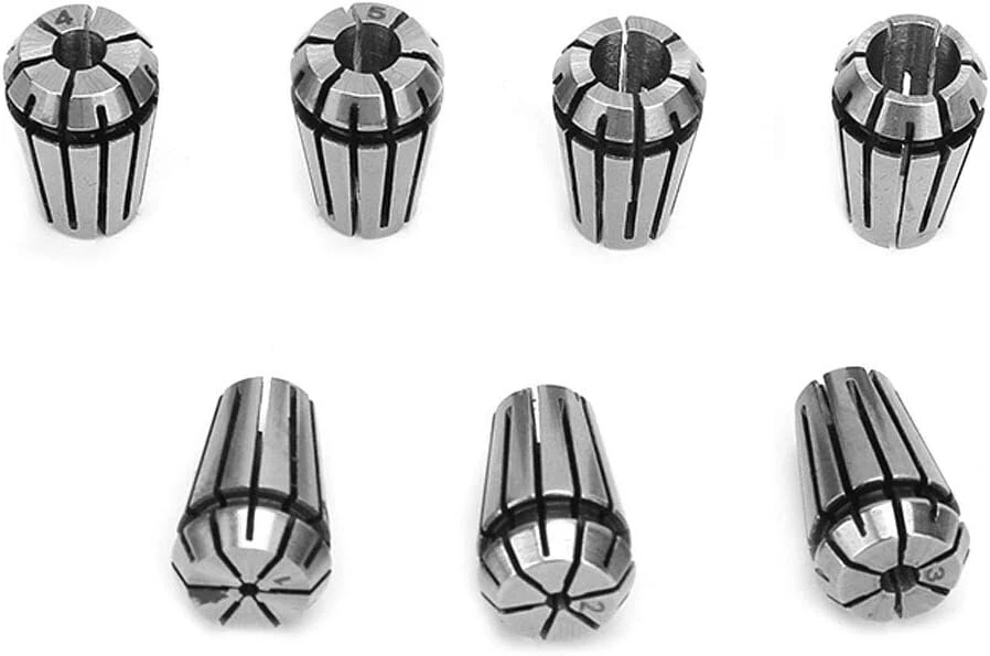 Rodipu Er11 didelio tikslumo variklio veleno laikiklio prailginimo strypas, 7 dalių 1–7 mm spyruoklinių įvorių rinkinys, skirtas Cnc graviravimo staklėms ir frezavimo tekinimo staklėms