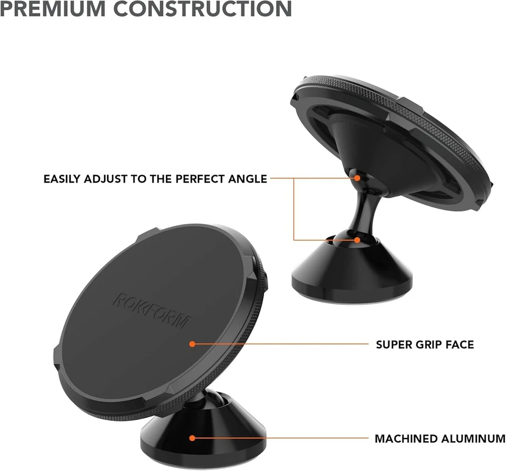 Rokform dual magnetinis pasukamas prietaisų skydelio laikiklis, magnetinis laikiklis su lipnia, pasukama baze