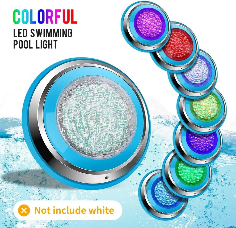 Roleadro baseino apšvietimas, 47 W rgb multi led povandeninis baseino šviestuvas su spalvų keitimu, ip68 vandeniui atsparus baseino apšvietimas tvenkinių apšvietimui, baseino dekoravimui, 12 v ac/dc