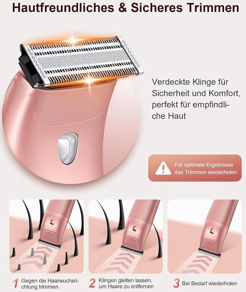 Rolgno elektrinis skustuvas moterims, Ipx6 atsparus vandeniui ir nekenksmingas odai, elektrinis kūno trimeris moterims su Usb įkrovimo stotele, skirtas sausam/šlapiam skutimui, skirtas kojoms/rankoms/veidui