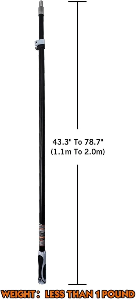 Rollingdog teleskopinis dažymo kotas, prailginimo kotas dažytojams - teleskopinė rankena su sriegiu lengvai pasiekia aukščiau ir toliau (110 cm - 199,9 cm)