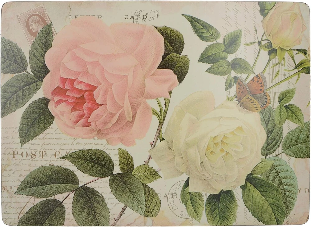 Rose Garden 6 dalių padėkliukų rinkinys su kamštine nugarėle, Creative Tops, 30 x 22.8 cm
