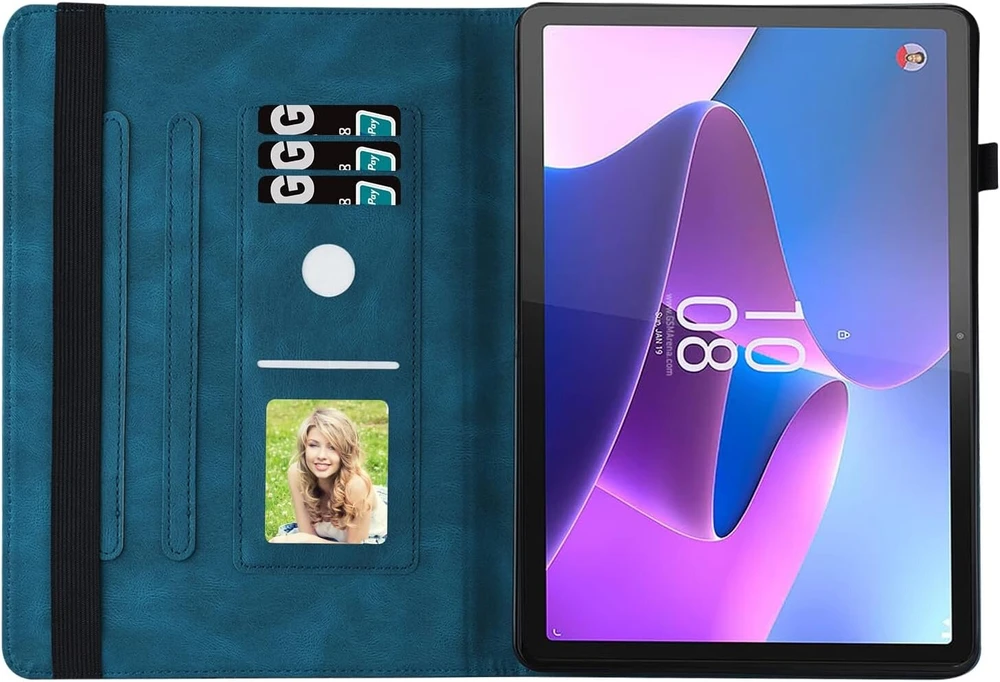 Rostsant dėklas, skirtas Lenovo Tab P11 2-os kartos 11.5 colių planšetiniam kompiuteriui, pagamintas iš Pu odos, piniginės tipo, su magnetiniu stovu, apsauginis dėklas, skirtas Lenovo P11 Gen 2 2023 11.5 colių Tb350fu / Tb350xu - tamsiai mėlynas