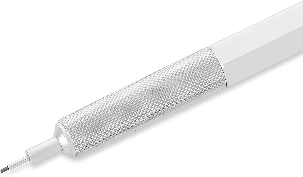 Rotring 600 0.7 mechaninis pieštukas, sidabrinis, su hb 0.7 papildymo pakuote ir trintuku tikky 30