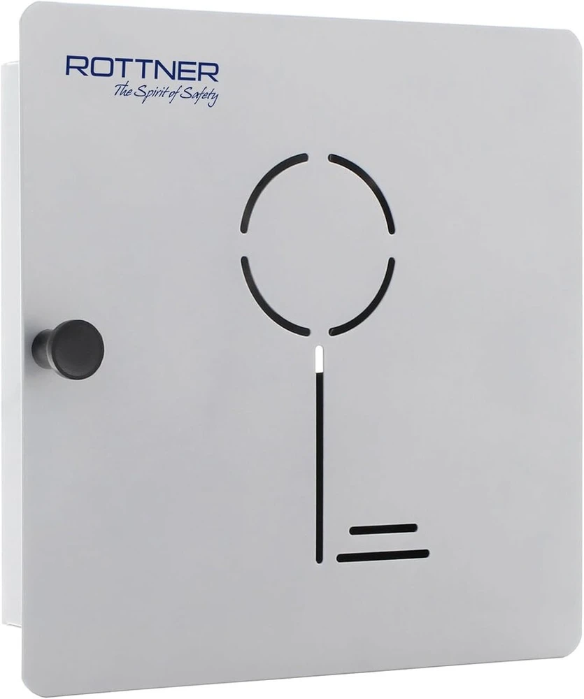Rottner raktų dėžutė Key Collect 10 su magnetiniu užraktu, skirta 10 raktų, montuojama ant sienos, pagaminta iš galvanizuoto plieno lakšto