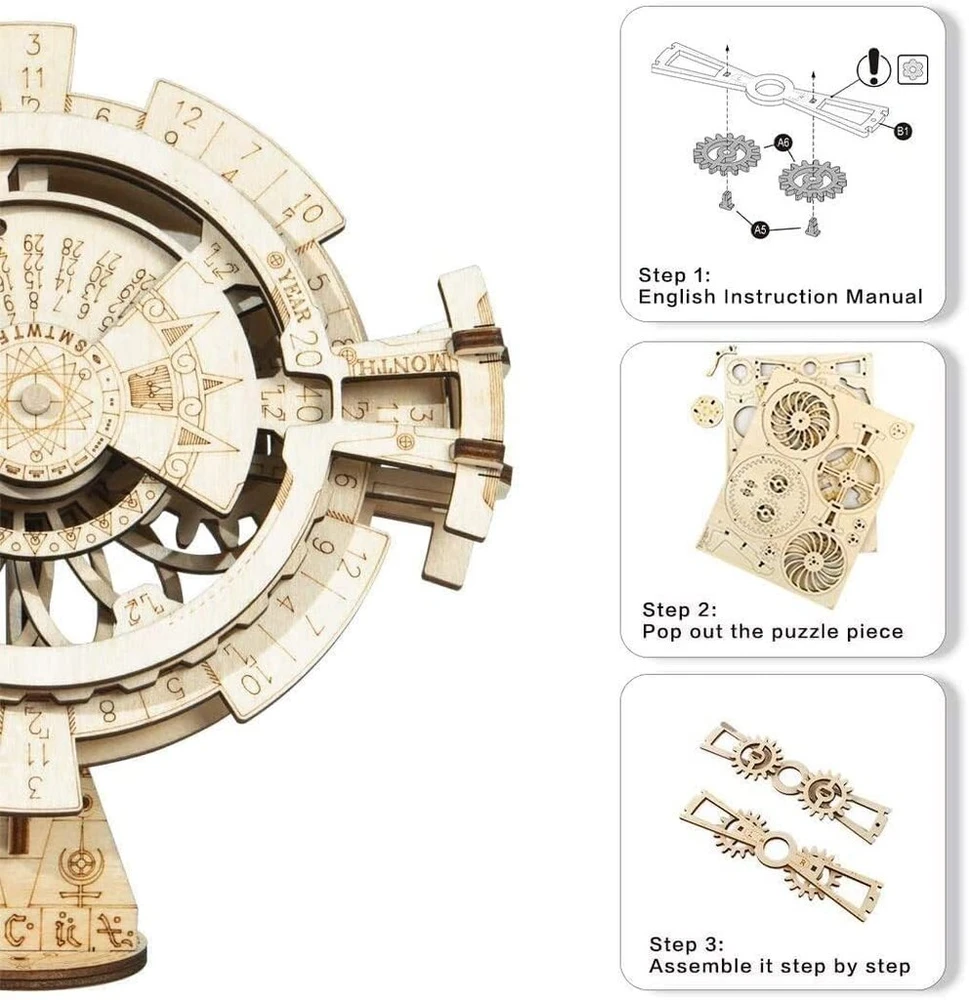 Rowood Medinis 3d Dėlionės Kalendorius - Savadarbis Modelis Suaugusiems
