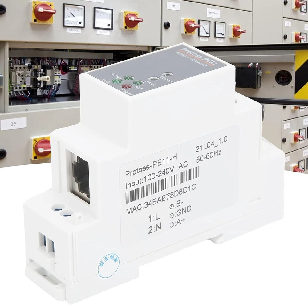Rs485 į ethernet serveris 10/100m serial rs485 į wi-fi serverio maršrutizatorius montuojamas ant din bėgelio 100–240vac pe11-h skirtas freertos, #811