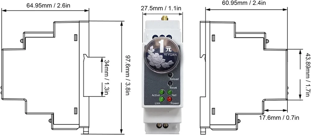 Rs485 į ethernet serveris 10/100m serial rs485 į wi-fi serverio maršrutizatorius montuojamas ant din bėgelio 100–240vac pe11-h skirtas freertos, #811
