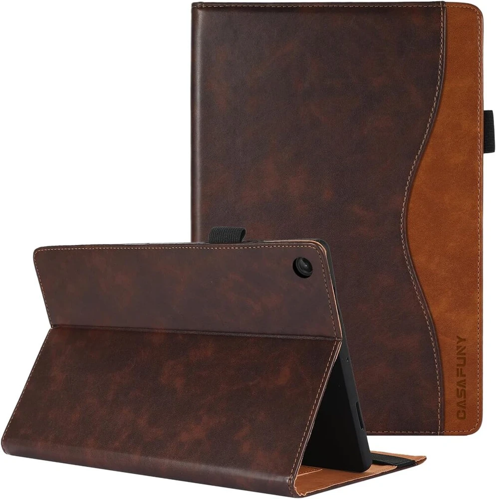 Rudos spalvos dėklas Lenovo Tab M10 Plus 3rd Gen 10.6 colių 2022 planšetiniam kompiuteriui Tb125fu / Tb128fu, Pu odos apsauginis knygos tipo dėklas su stovo funkcija ir dokumentų skyreliais, skirtas Lenovo M10 Plus (3rd Generation) 10.6"