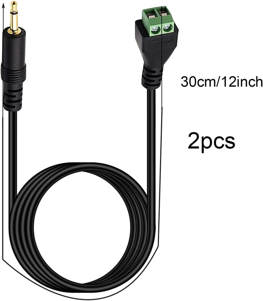 Runcci-yun 3.5mm Ts mono garso kabelis, 2 vnt., 27 cm, paauksuotas