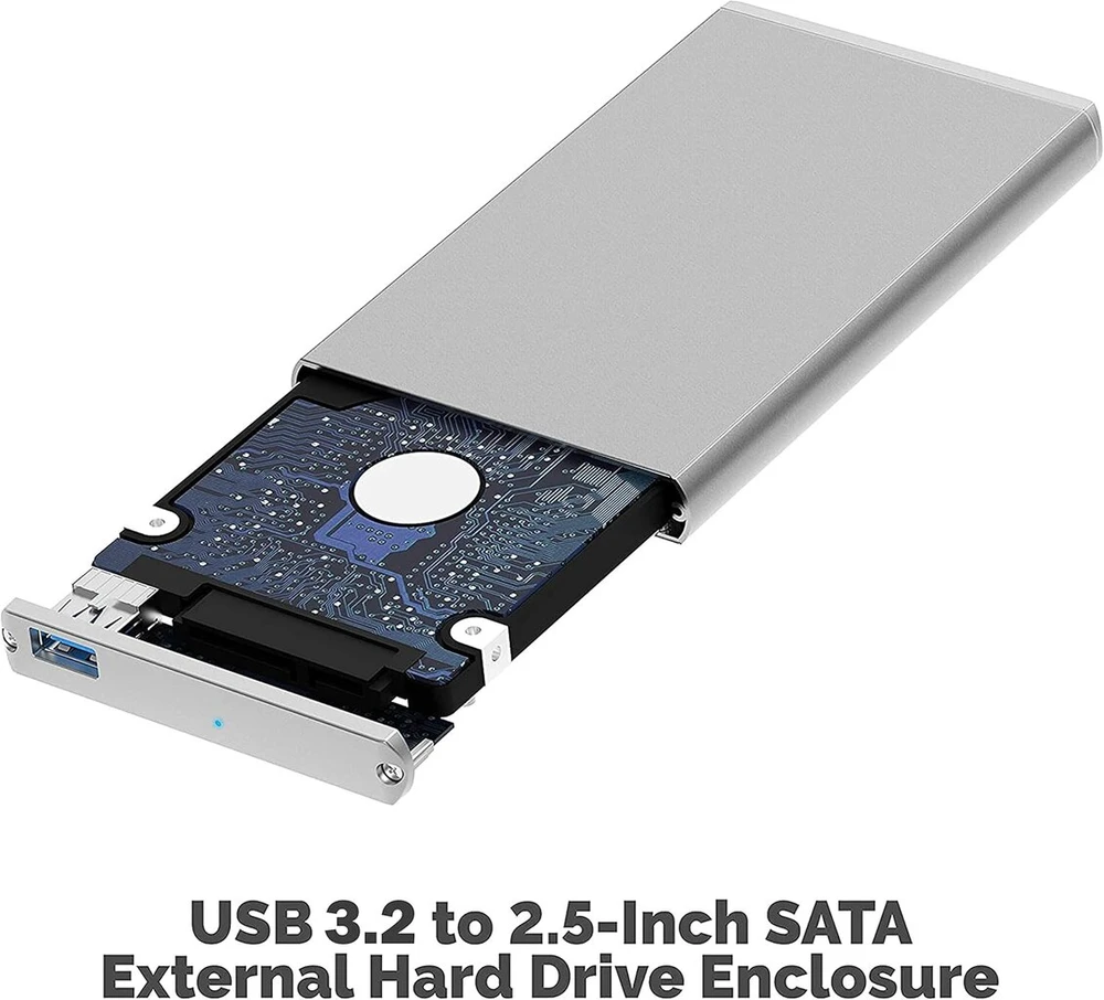 Kietasis diskas Sabrent itin plonas usb 3.0 į 2.5 colio sata išorinis aliuminio kietojo disko dėklas [sidabro aliuminio apdaila] (ec-um30)