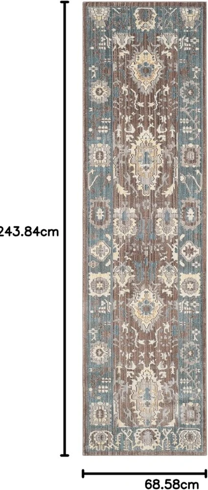 Safavieh Bradford kilimas, poliesteris šokolado/alpių, 68 x 243 x 0.51 cm