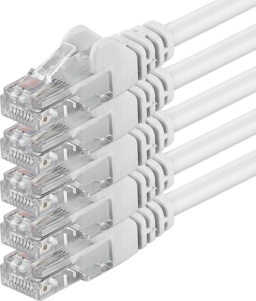 Šakotuvas 5m Cat 6 Ethernet kabeliai (5 vnt.) - Balti