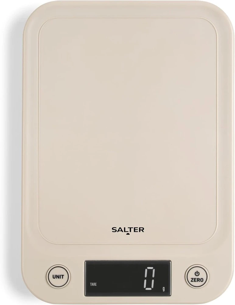 Salter Skaitmeninės Virtuvinės Svarstyklės - Elektroninės Svarstyklės Skysčiams ir Sausiems Produktams, Lengvai Įskaitomas Ekranas su Apšvietimu, 5kg Talpa, Baterijos Pridedamos