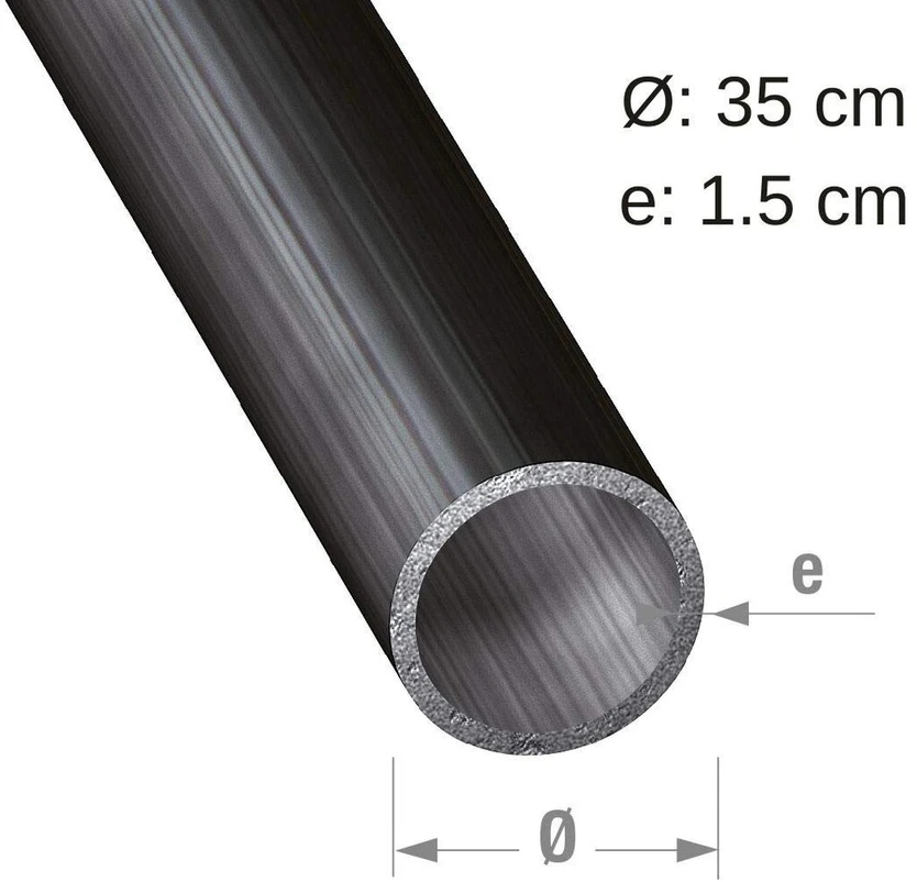 Šalto profilio plieno apvalus vamzdis 1 metras 35 x 1,5 mm