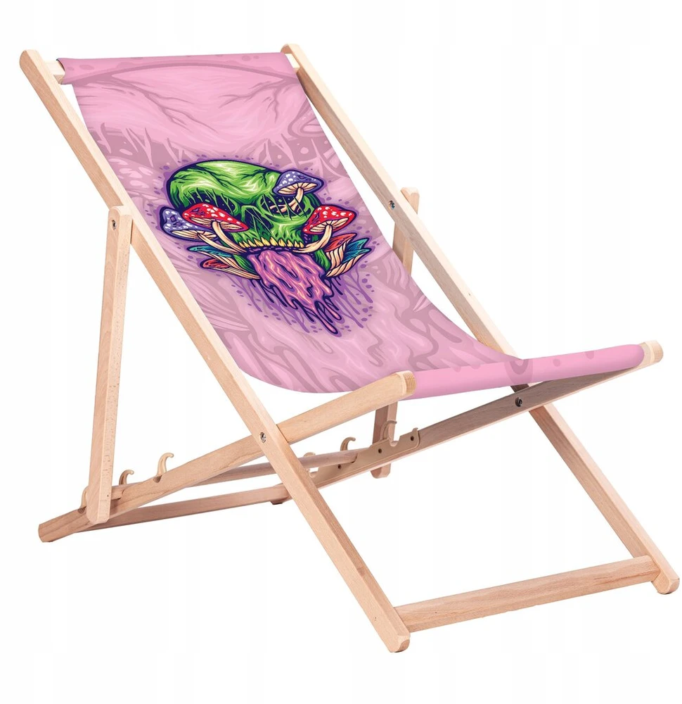 San-drew atspausdintas audinys gultui Classic Deckchair Skull4 Nuimamas Kn81