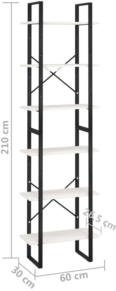Sandėliavimo lentyna, balta, 60x30x210cm, pušies masyvas