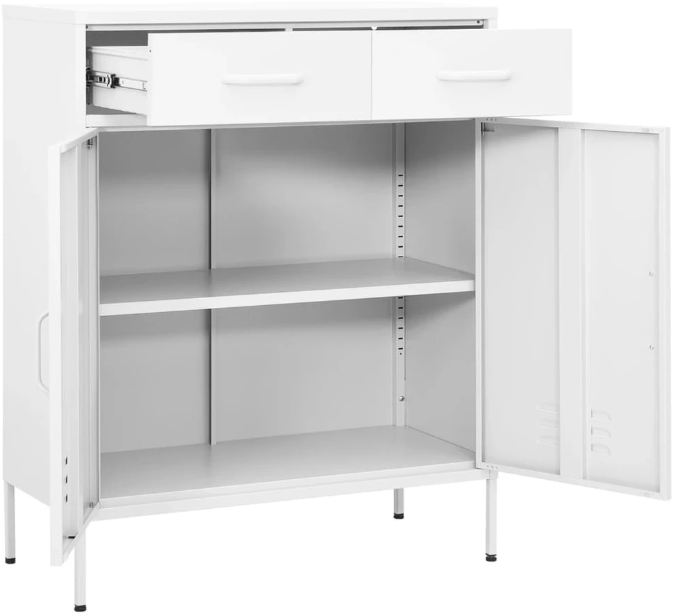 Sandėliavimo spintelė, baltos spalvos, 80x35x101,5cm, plienas