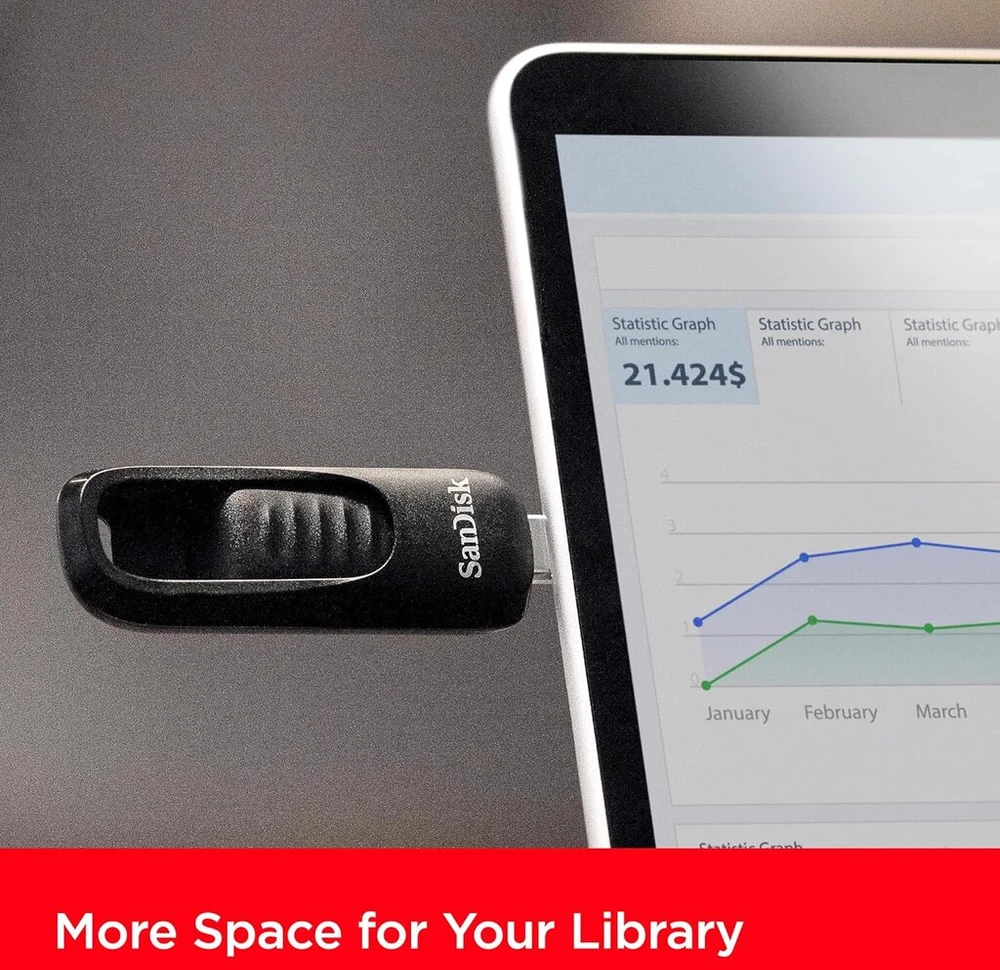 Sandisk Ultra Slider Usb-c 64gb 3.2 Gen 1 atmintinė