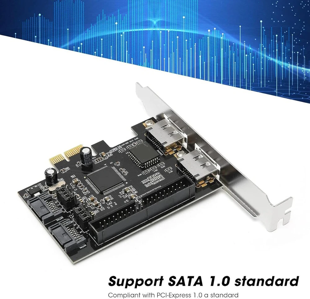 Sata Ide Pci Express 2 prievadų Pcie į Sata Esata Ide valdiklio adapterio plokštė, palaikanti Ata standžiuosius diskus, 3 Gb/s greitis