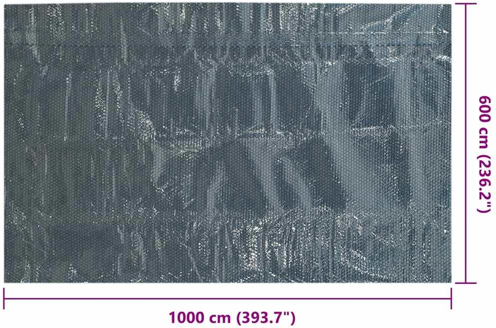 Saulės Baseino Uždanga 1000 x 600 cm 0,1 mm Kvadrato 0,1 mm PE