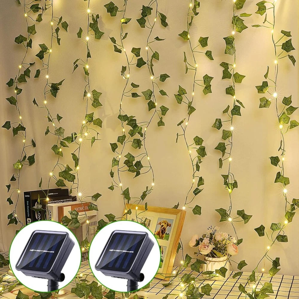 Saulės energijos LED lauko girliandos Gukkk 2 vnt. 20 m