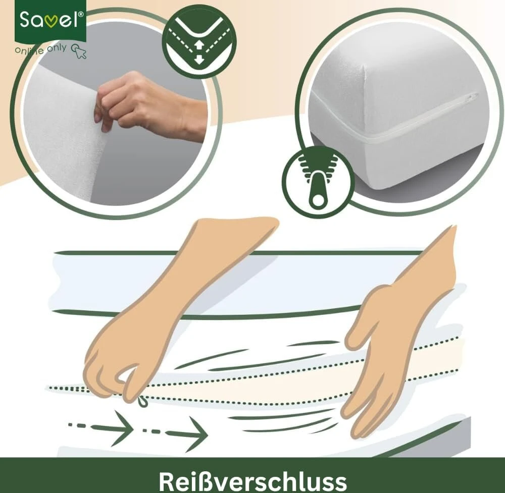 Čiužinys Savel - Antklodė pagaminta iš 100% medvilninio frotinio audinio, elastinga, prisitaikanti, gerai sugerianti (dydis 60 x 120 cm, balta)
